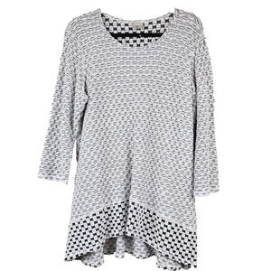 CMC Color Me‎ Cotton Top Womens XXL TUNIC Lagenlook Art To Wear Knit Textured